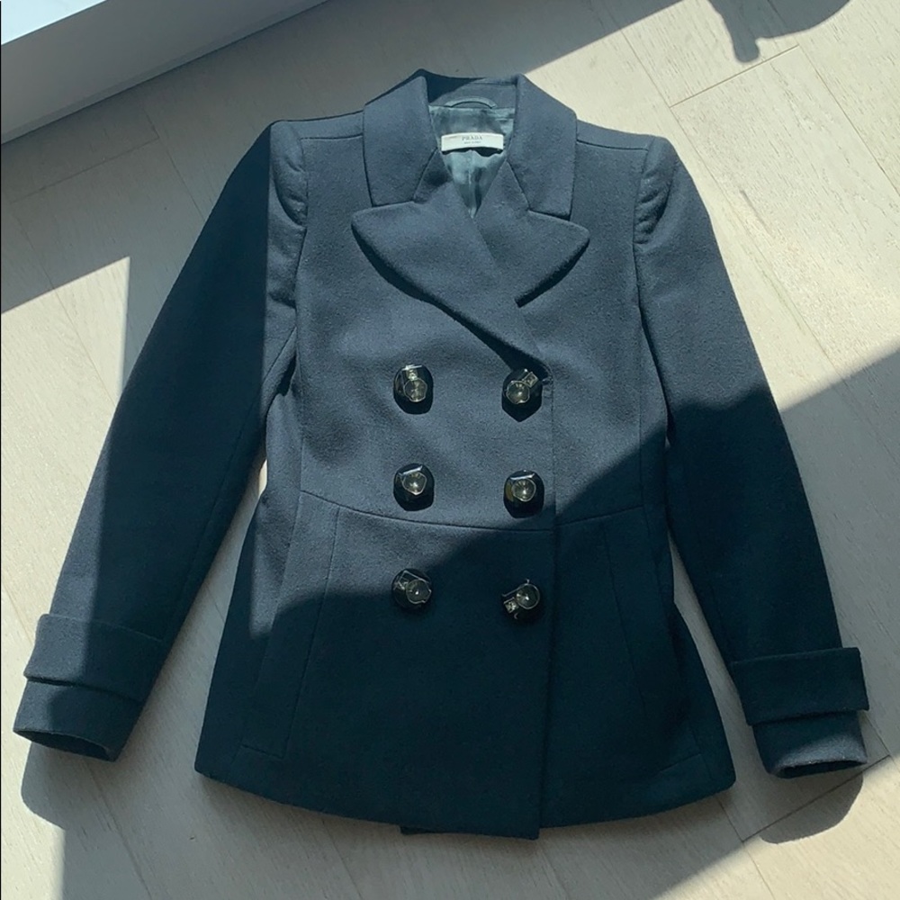 Prada Wool coat with crystal Buttons